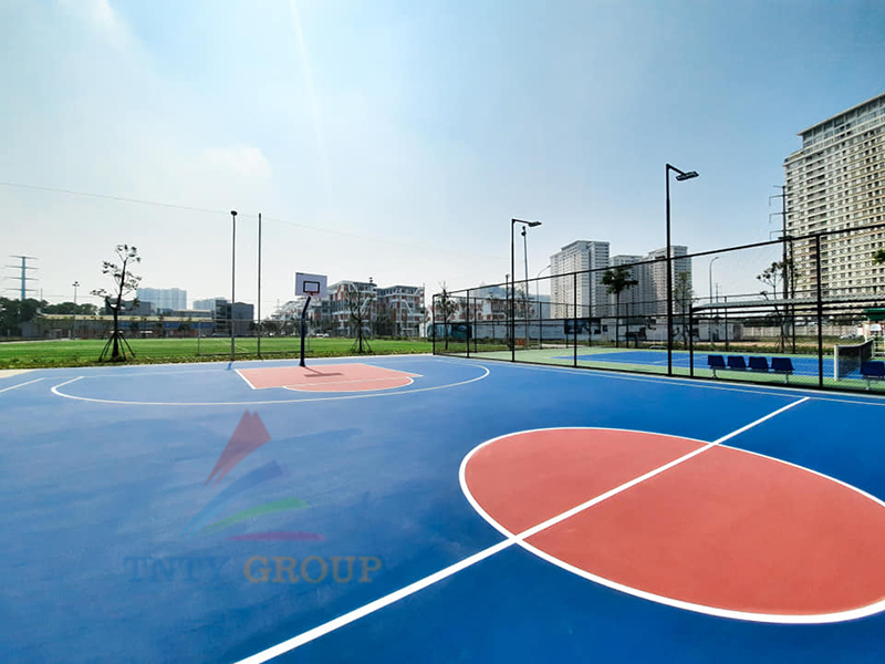 Multi-purpose sports court floor from epdm rubber